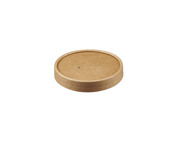 KPAPERLID08 8/12oz Kraft PE Lined Paperboard Lids
